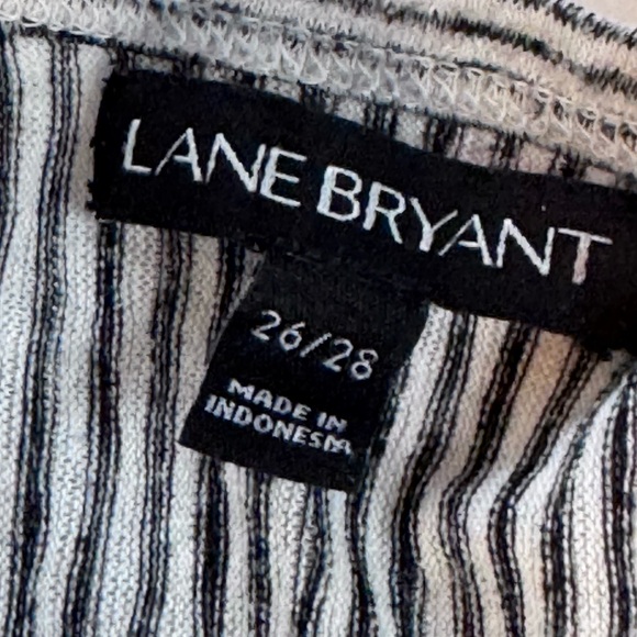Lane Bryant Striped Pocket Tee Size 26/28 Black White Short Sleeve Top - Picture 10 of 10